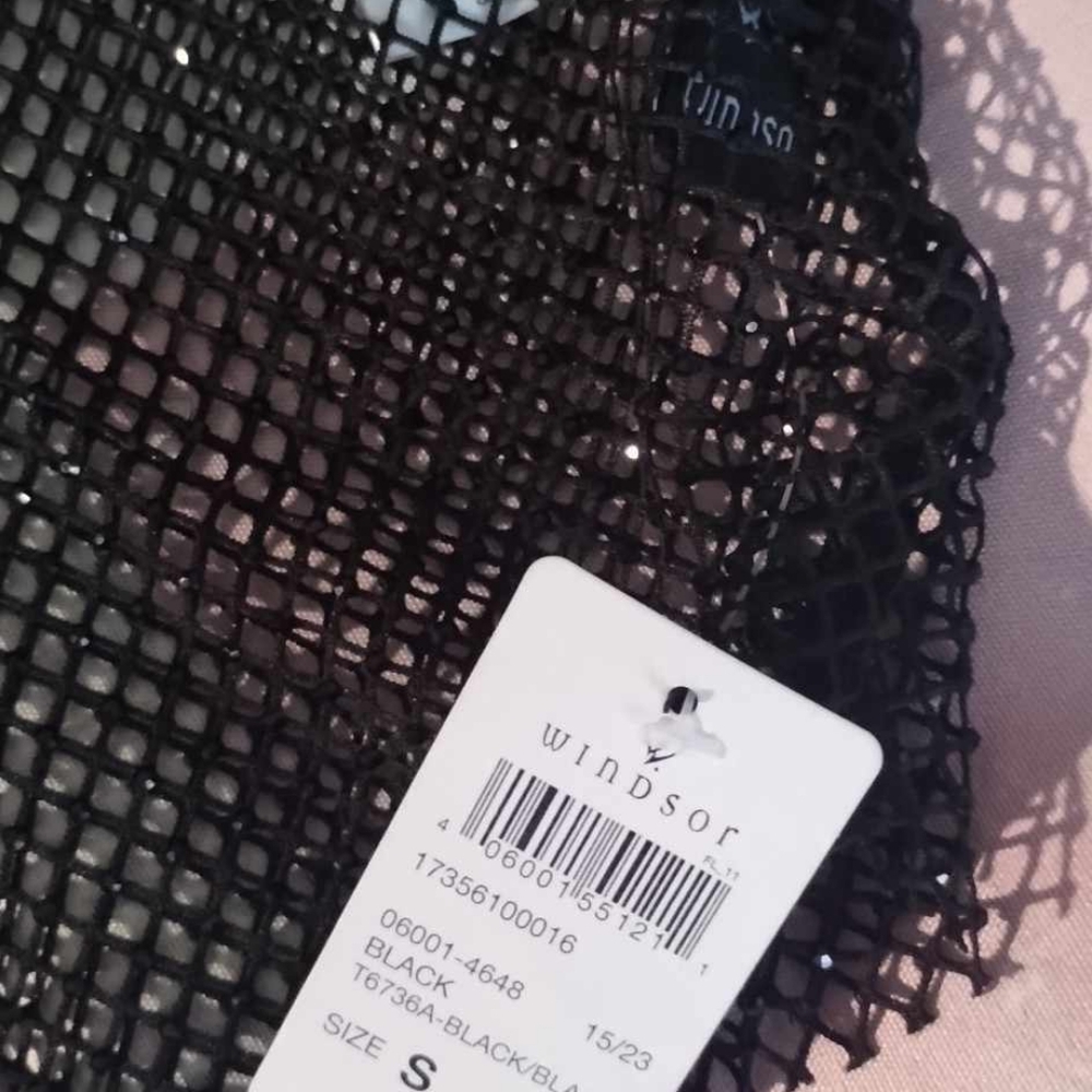 Shiny Black See-through Netted Lace Shirt